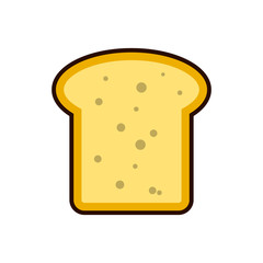 bread toast slice icon Breakfast, protein rich dairy product. Flat vector illustration EPS