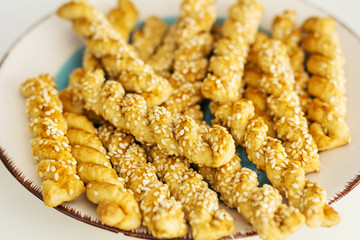 Salty sticks with sesame