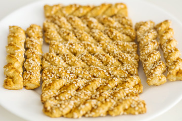 Salty sticks with sesame