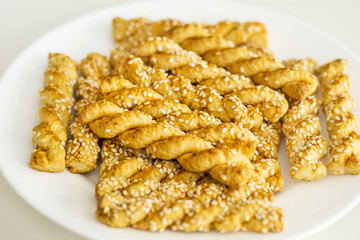 Salty sticks with sesame