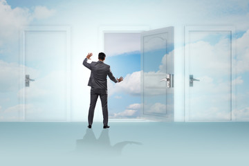 Fototapeta premium Businessman facing many business opportunities