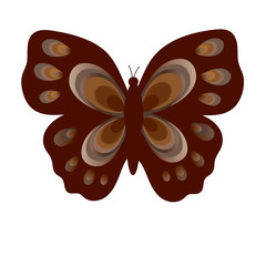 Flat vector image of a butterfly. Beautiful butterfly isolated on white background. Illustration for designer - 190924708