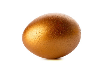 gold egg isolated on white