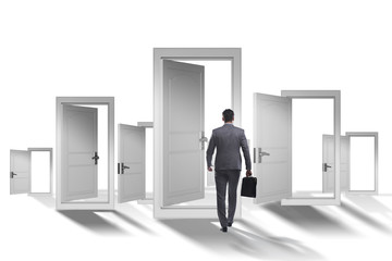 Fototapeta premium Businessman facing many business opportunities
