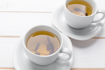 tea on the wooden table