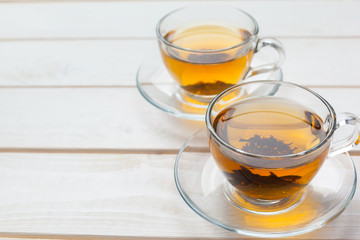 tea on the wooden table