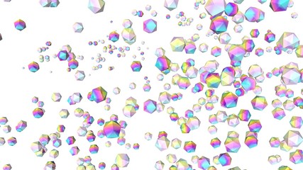 Holographic gems background. 3d illustration. Rhinestones abstract wallpaper. Rainbow multicolor pyramids. Crystals. Diamonds. Jewelry. Fashion. Simple geometric shapes backdrop.