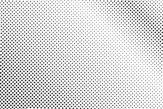 Black white dotted halftone vector background. Pale regular dotted gradient.