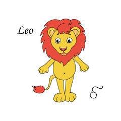 Leo zodiac sign on white background