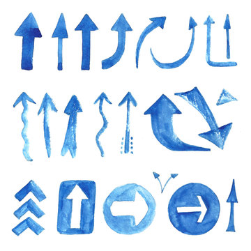 Set of blue arrows image.