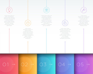 Vector Colorful Infographic 3D Page Layout with Steps 1 to 5