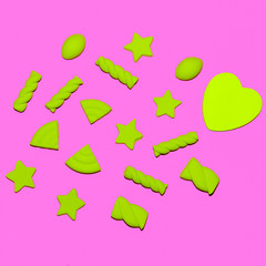Sweet Candy Minimal Flatlay art Pastel trend