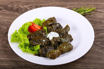 Dolma - stuffed meat in grape leaves