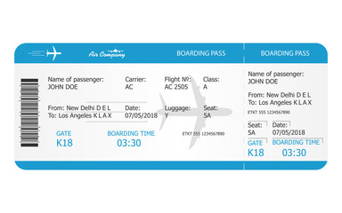 Boarding pass ticket template. Airplane ticket. online Booking airline ticket concept - obrazy, fototapety, plakaty