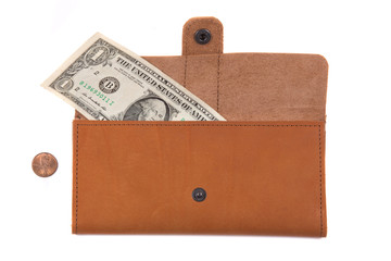 Traveler wallet on white background 