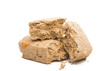 halva with nuts isolated