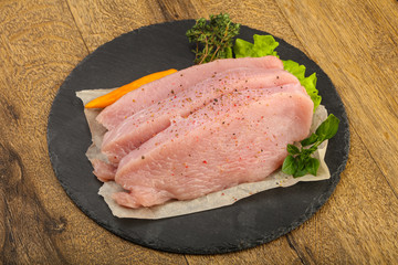 Raw turkey steak