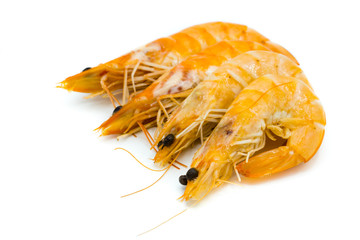 Krabben gepult isoliert freigestellt auf weißen Hintergrund, Freisteller