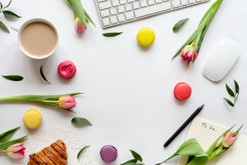 White spring background 