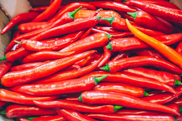 texture of red hot pepper close up