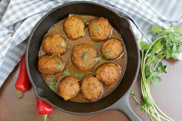 Meat balls or meat kofta curry
