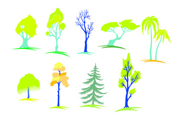 Fototapeta premium trees set