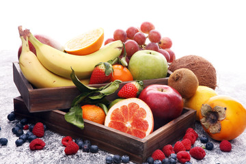 Fresh fruits. Mixed fruits background. Healthy eating, dieting, love fruits.