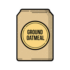 Ground oatmeal bag vintage vector icon outline