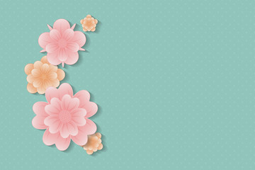 Background with flowers. Mother's Day, Woman's Day and Valentine's Day. Vector.