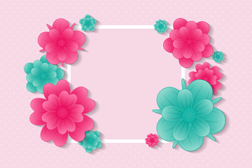 Background with flowers. Mother's Day, Woman's Day and Valentine's Day. Vector.