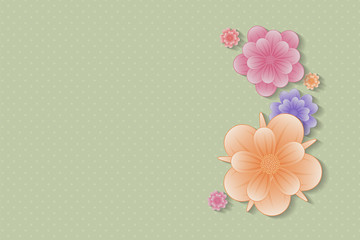 Background with flowers. Mother's Day, Woman's Day and Valentine's Day. Vector.