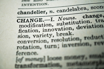 closeup of the word change in the dictionary - 190933302