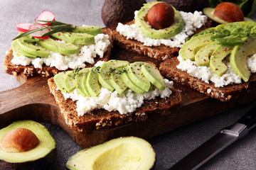 sliced avocado on toast bread with spices