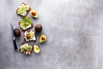 sliced avocado on toast bread with spices