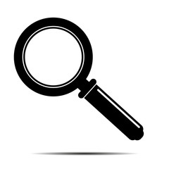 Magnifying glass icon, vector magnifier or loupe sign.