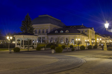 Fototapeta na wymiar Great spa town Frantiskovy Lazne (Franzensbad) at evening - Czech Republic, Europe