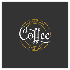 coffee logo on dark background