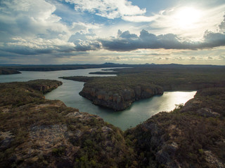 Obraz premium Mirante do Pôr do Sol nos Cânions do Rio São Francisco, Alagoas, Brasil