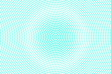 Blue white dotted halftone. Half tone vector background. Centered dotted gradient.