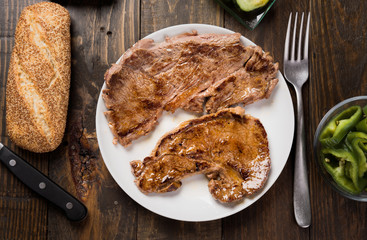 grilled beef steaks made at home