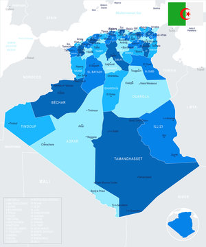 Algeria Map - Info Graphic Vector Illustration