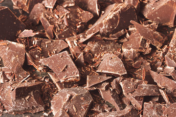 Slices of chocolate. Sweet food photo concept.