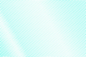 Blue white dotted halftone. Half tone vector background. Faded diagonal dotted gradient.