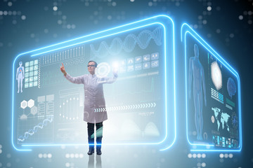 Woman doctor in telemedicine mhealth concept