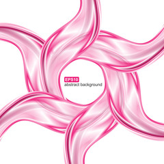 Vector abstract pink waves background.