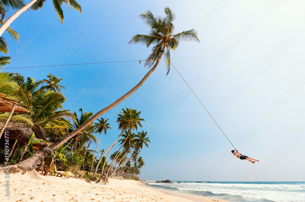 Sticker Teenage boy swinging