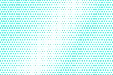 Mint blue dotted halftone. Half tone vector background. Textured dotted gradient.