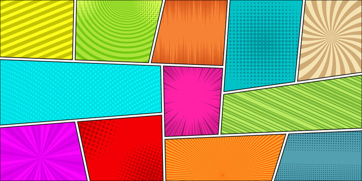 Comic book horizontal bright background