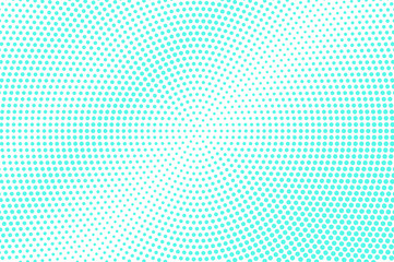 Mint blue dotted halftone. Half tone vector background. Detailed dotted gradient.