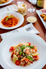 Delicious seafood lunch